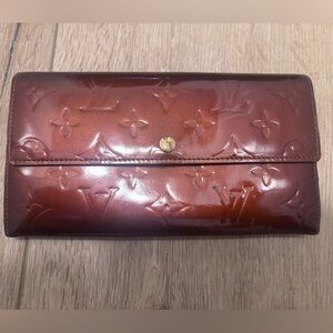 Louis Vuitton Dark Bronze Vernis Embossed Patent Leather Continental Wallet